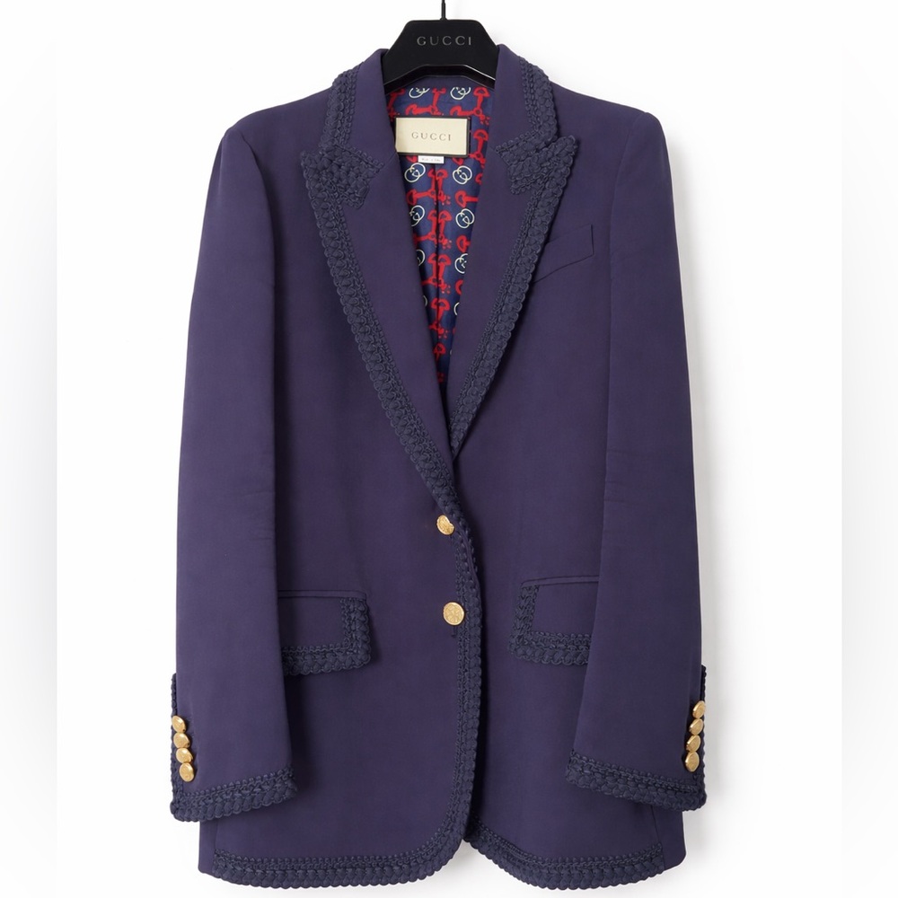 Gucci Navy Blue Single Breasted Blazer Jacket women’s size 38/ US 2